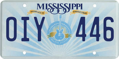 MS license plate OIY446