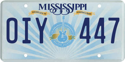MS license plate OIY447