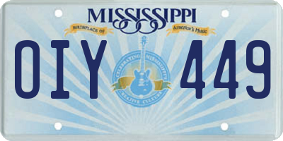 MS license plate OIY449