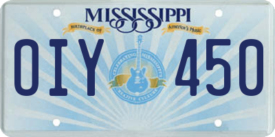 MS license plate OIY450