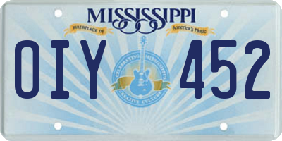 MS license plate OIY452