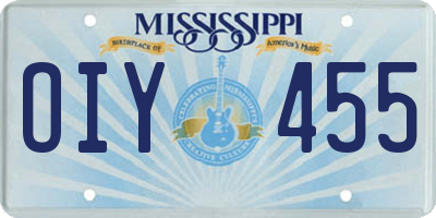 MS license plate OIY455
