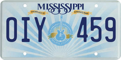 MS license plate OIY459