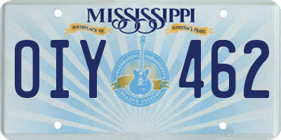 MS license plate OIY462