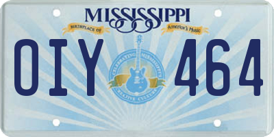 MS license plate OIY464