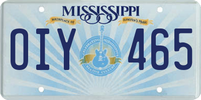 MS license plate OIY465