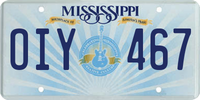 MS license plate OIY467