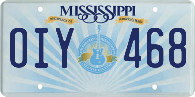 MS license plate OIY468