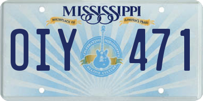 MS license plate OIY471