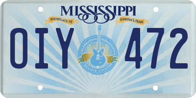 MS license plate OIY472