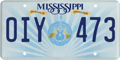 MS license plate OIY473