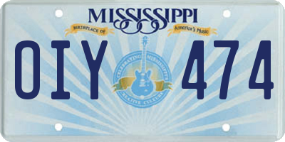 MS license plate OIY474