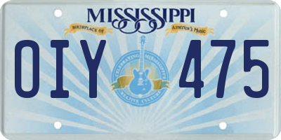 MS license plate OIY475