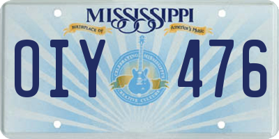 MS license plate OIY476