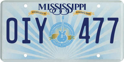 MS license plate OIY477