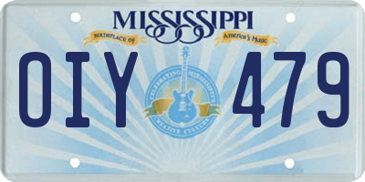 MS license plate OIY479