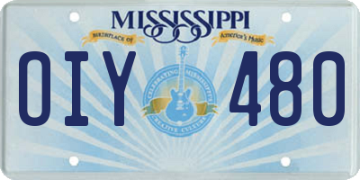 MS license plate OIY480