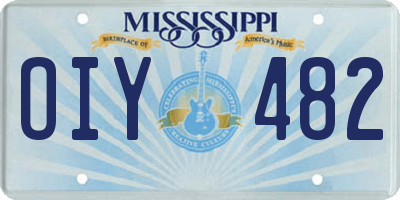 MS license plate OIY482