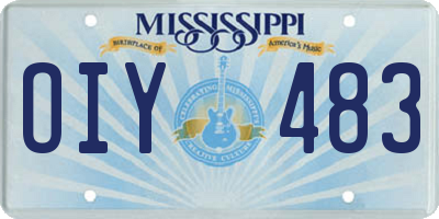 MS license plate OIY483