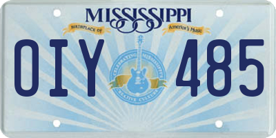 MS license plate OIY485