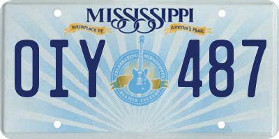 MS license plate OIY487