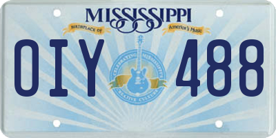 MS license plate OIY488