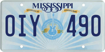 MS license plate OIY490