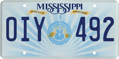 MS license plate OIY492
