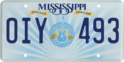MS license plate OIY493