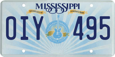 MS license plate OIY495