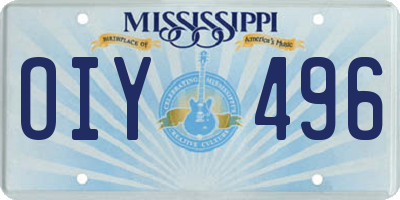 MS license plate OIY496