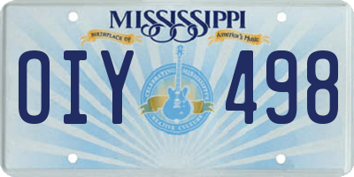 MS license plate OIY498