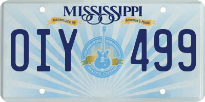 MS license plate OIY499
