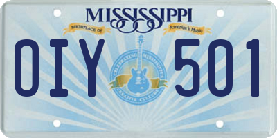 MS license plate OIY501