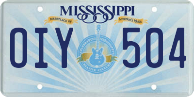 MS license plate OIY504