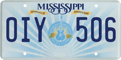 MS license plate OIY506