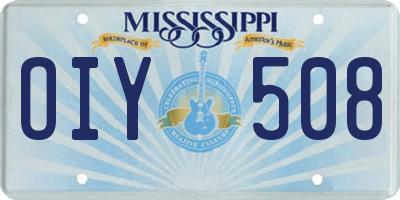 MS license plate OIY508