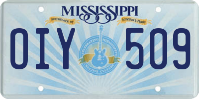 MS license plate OIY509