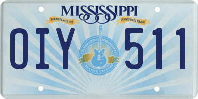 MS license plate OIY511