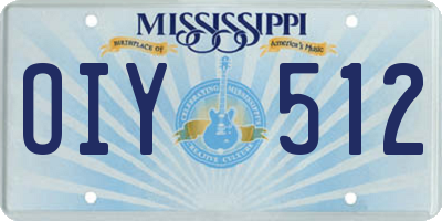 MS license plate OIY512