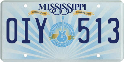 MS license plate OIY513
