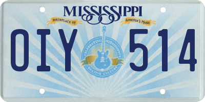 MS license plate OIY514