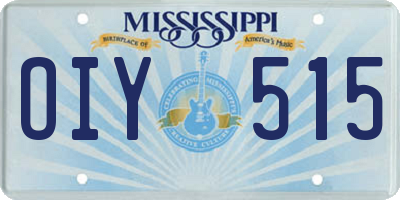MS license plate OIY515
