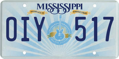 MS license plate OIY517