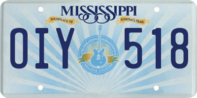MS license plate OIY518