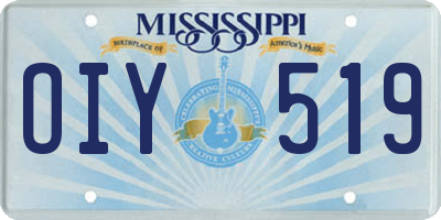 MS license plate OIY519