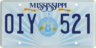 MS license plate OIY521