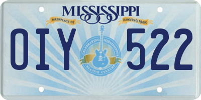 MS license plate OIY522