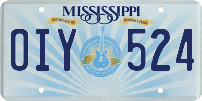 MS license plate OIY524