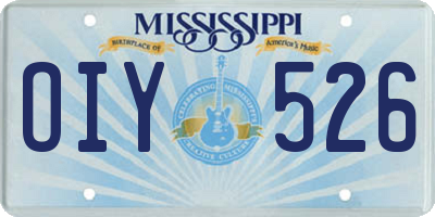 MS license plate OIY526